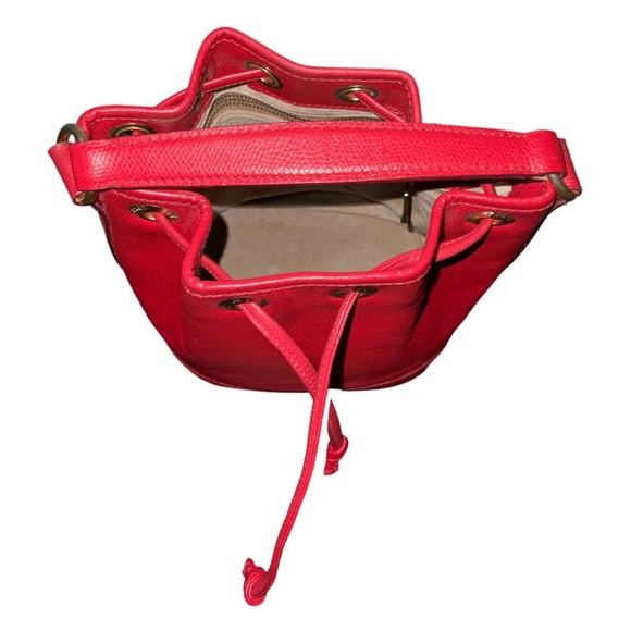 SOLD Etro Milano Mini Red Leather Bucket Drawstrings Crossbody Bag SKU:009 - Picture 14 of 16